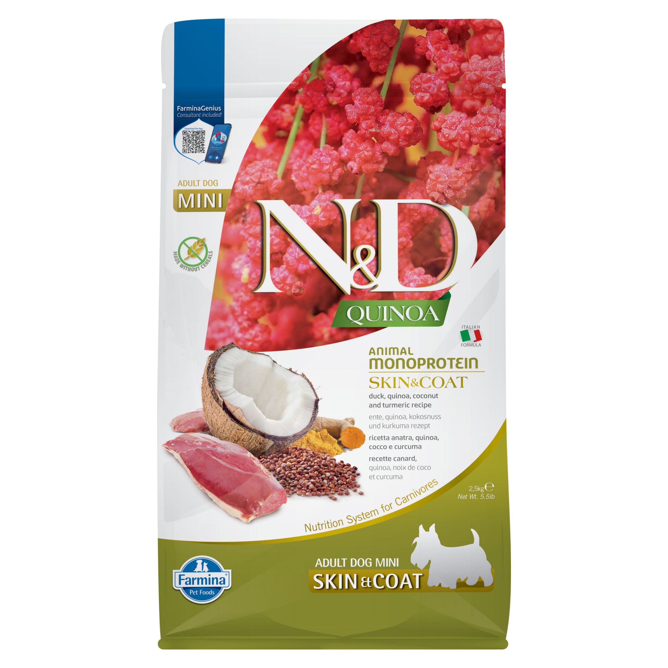 FARMINA N&D Quinoa Skin&Coat Adult Mini Duck 2,5kg