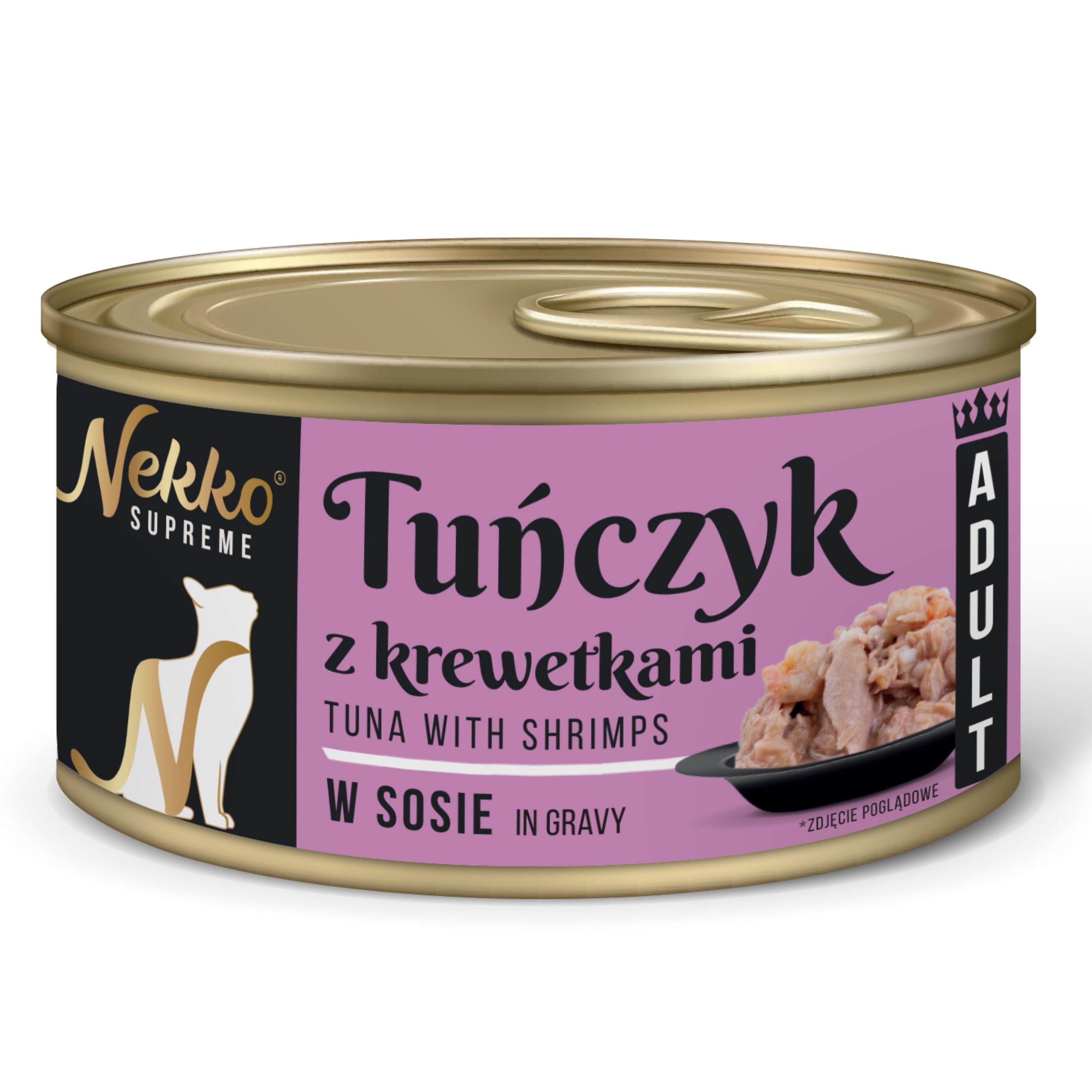 NEKKO SUPREME Adult Tuńczyk z Krewetkami w sosie 80g