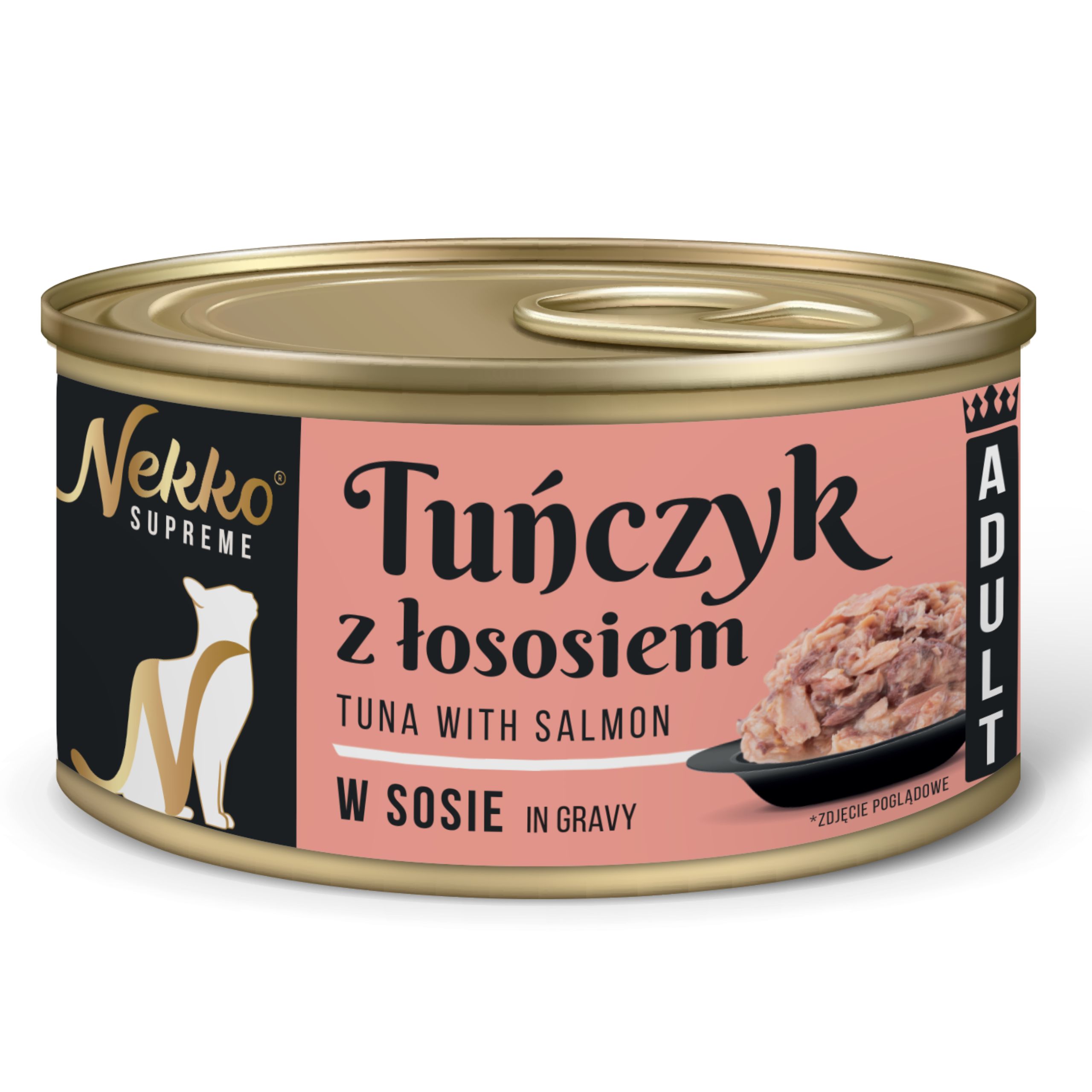 NEKKO SUPREME Adult Tuńczyk z Łososiem w sosie 80g