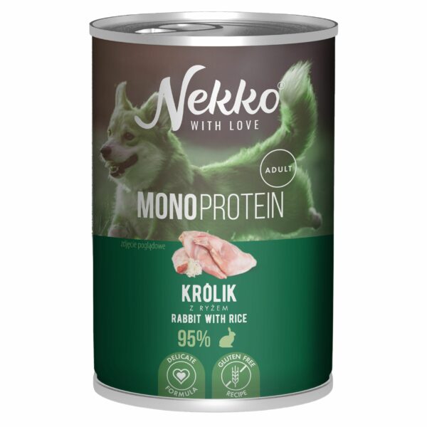 NEKKO Mono Adult Królik z ryżem 400g