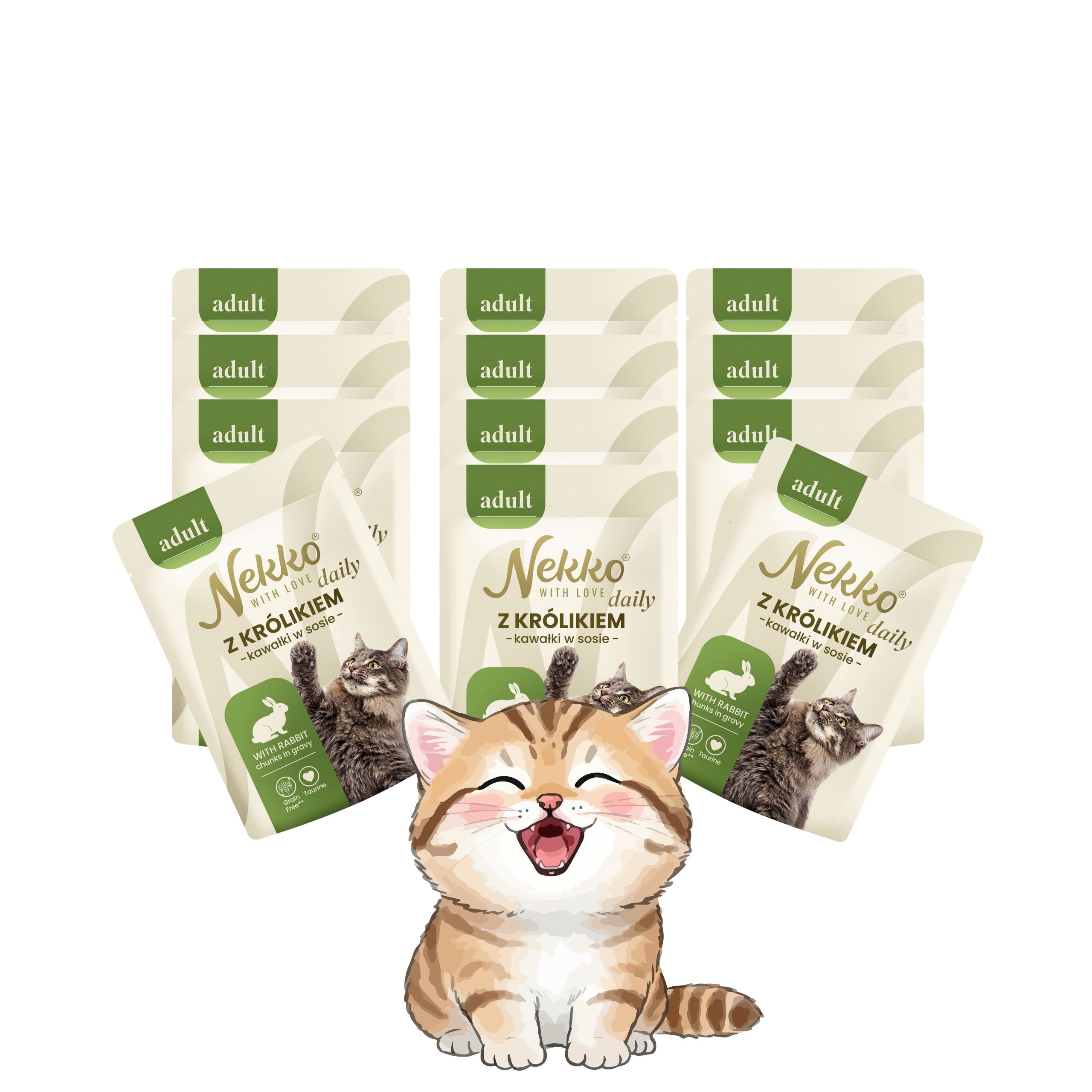 NEKKO DAILY Adult Królik kawałki w sosie 12x85g