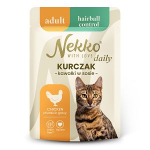 NEKKO DAILY Adult Hairball Control Kurczak kawałki w sosie 85g