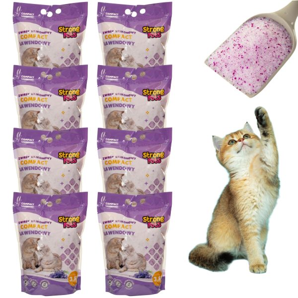 STRONG PETS Żwirek Silikonowy Compact Lawenda 8x3,8L