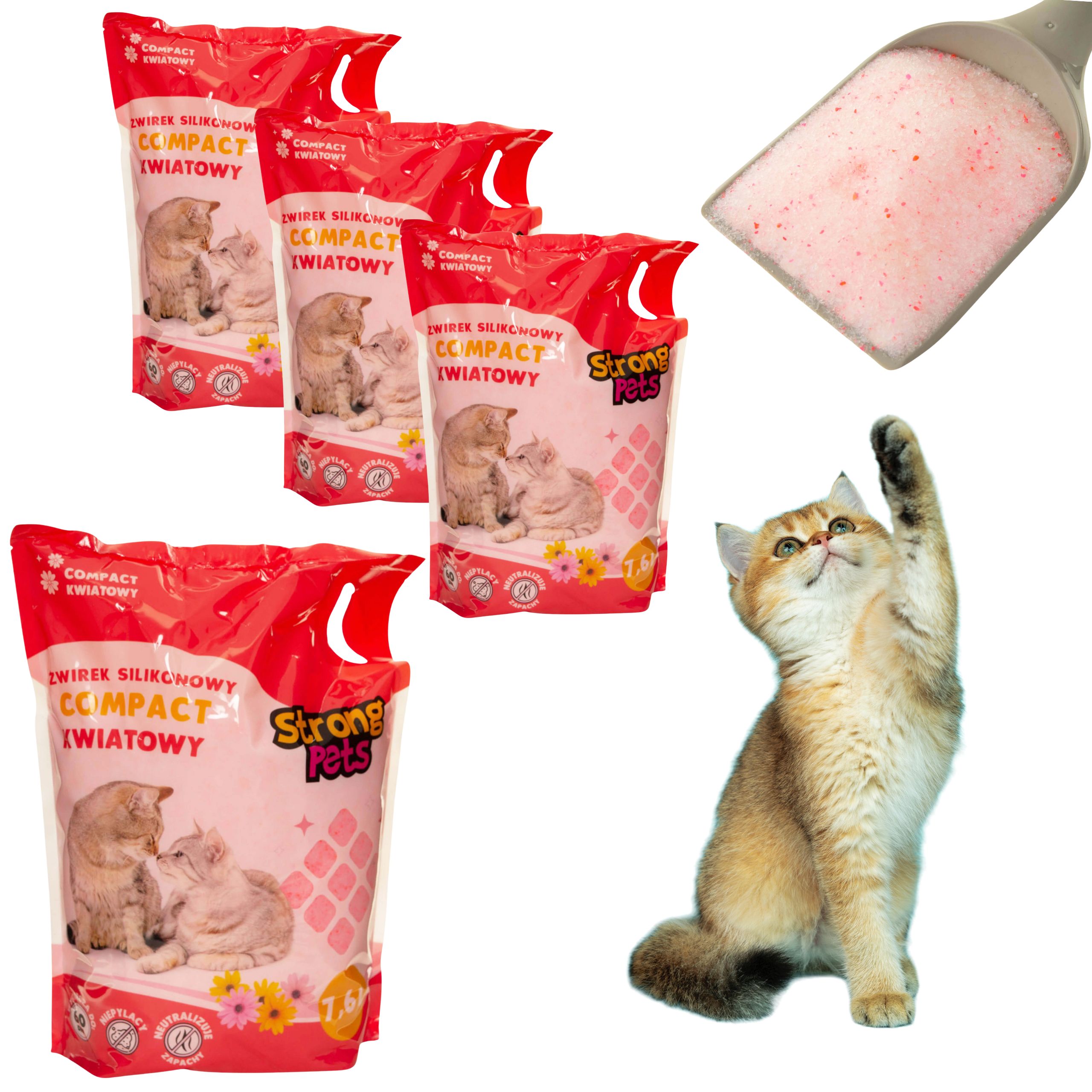 STRONG PETS Żwirek Silikonowy Compact Kwiat 4×7,6L