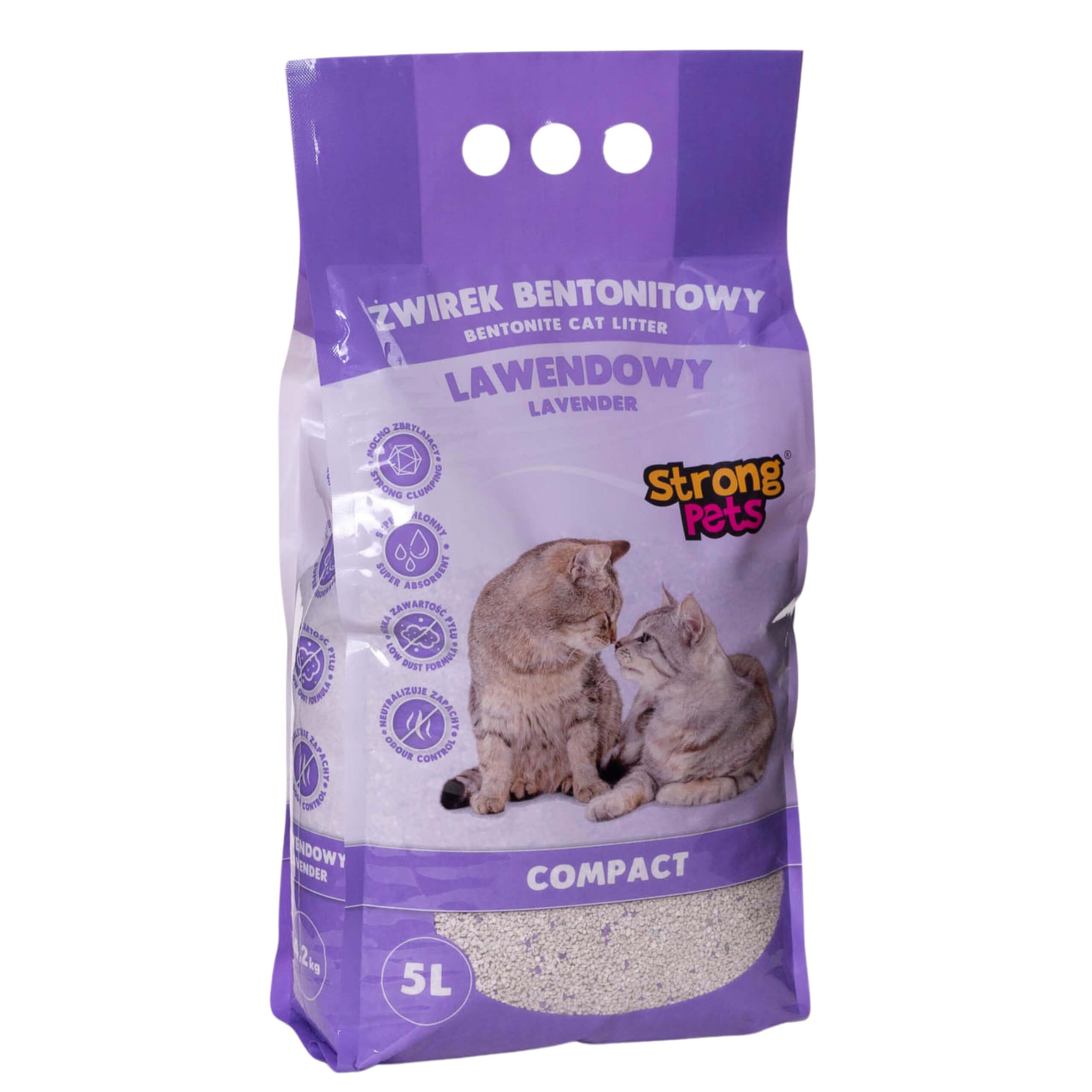 STRONG PETS Żwirek Bentonitowy Compact Lawenda