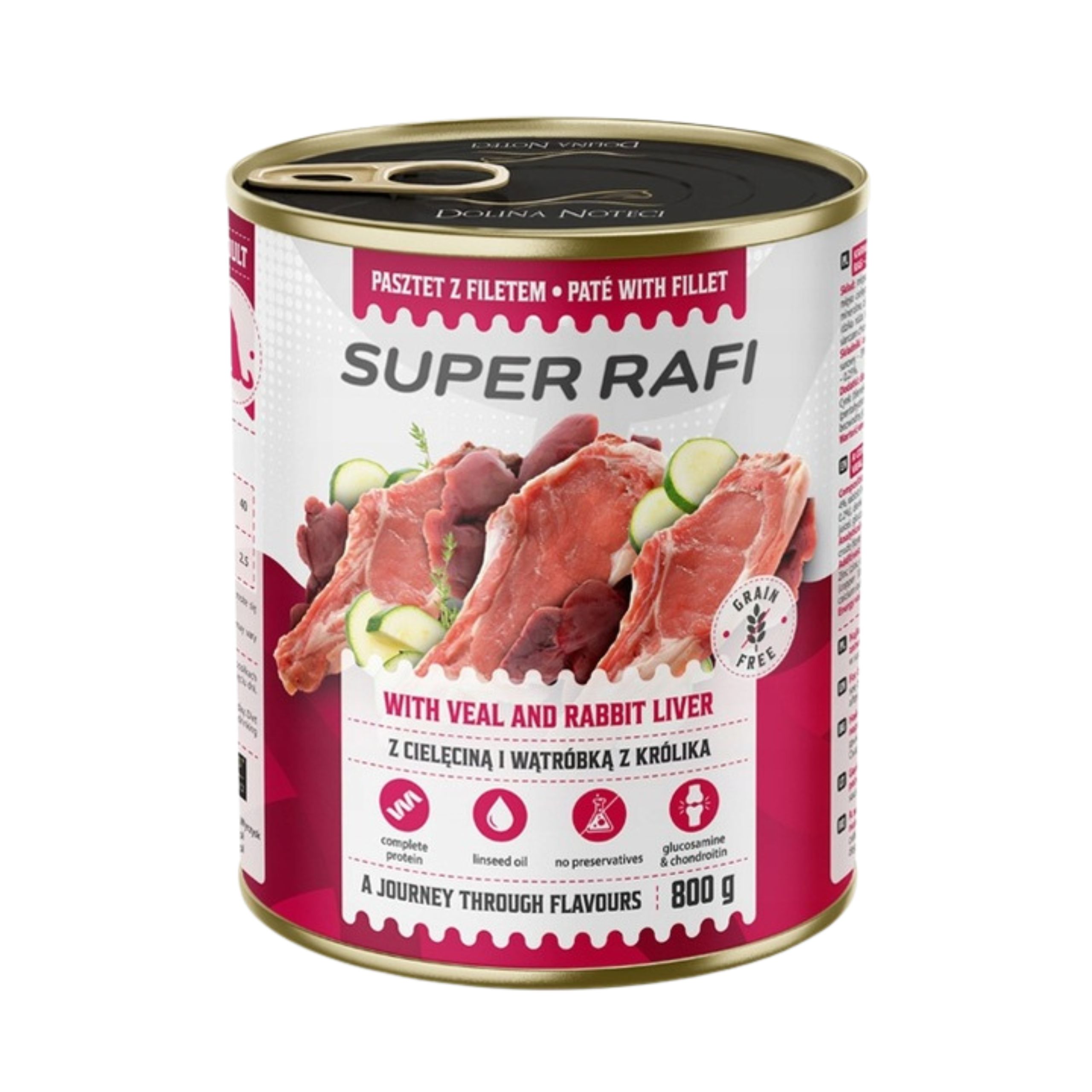 SUPER RAFI z Cielęciną i Wątróbką z Królika 800g