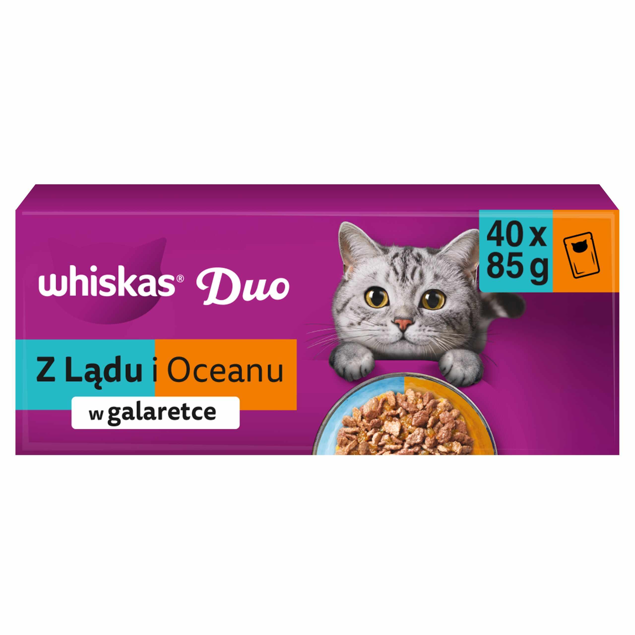 WHISKAS Duo z Lądu i Oceanu w galarecie 40x85g