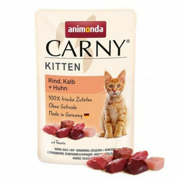 ANIMONDA Carny KITTEN z wołowiną cielęciną i kurczakiem 85g