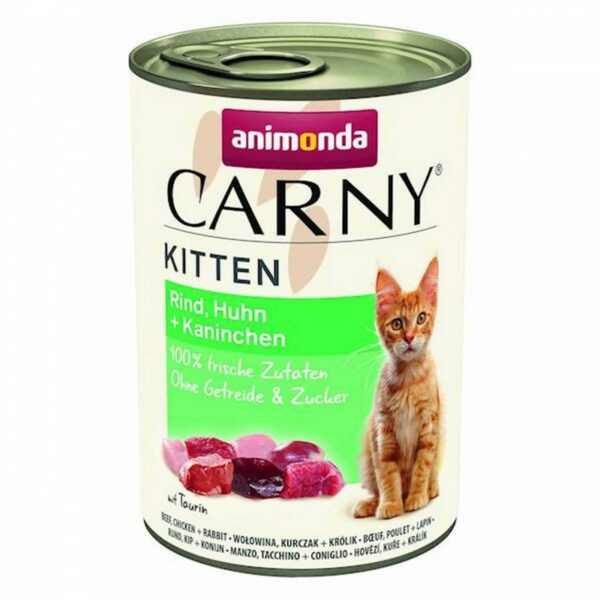ANIMONDA Carny KITTEN z wołowiną kurczakiem i królikiem 400g