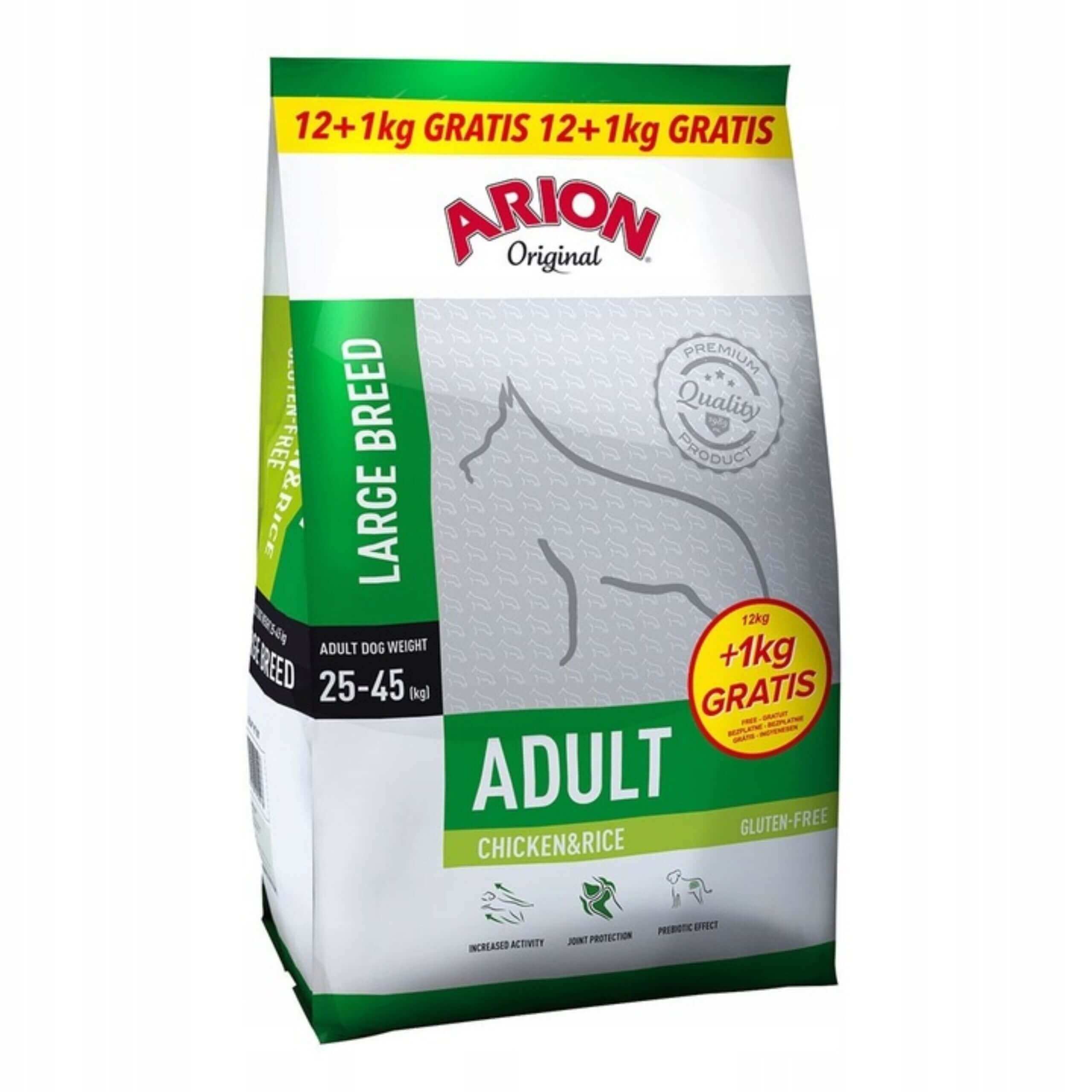 ARION Original Adult Large Chicken & Rice 12kg+1kg Gratis