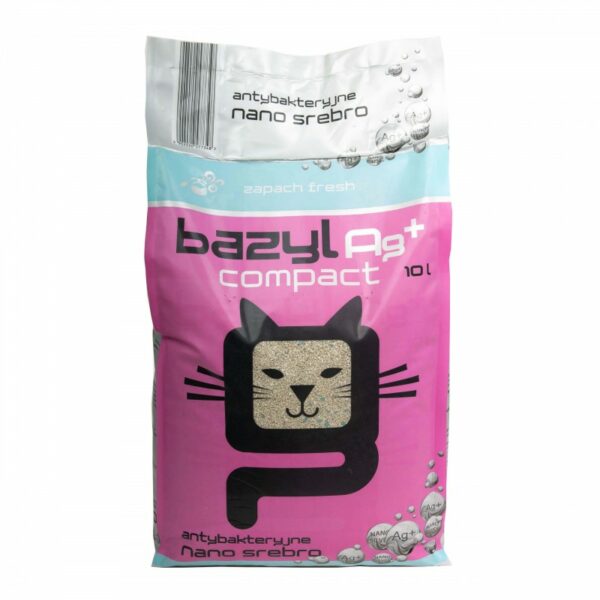 BAZYL AG+ Compact Fresh żwirek zbrylający z nano srebrem 10L