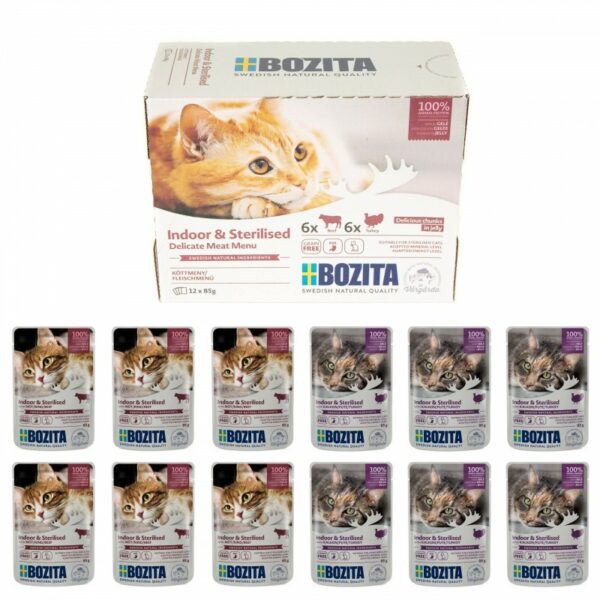 Bozita kawałki w galaretce MULTIBOX Indoor & Sterilised 12x85g