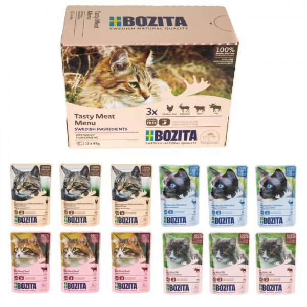 Bozita kawałki w galaretce MULTIBOX Tasty Meat 12x85g