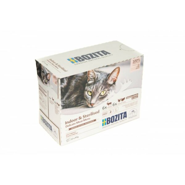 Bozita kawałki w sosie MULTIBOX Indoor & Sterilised 12x85g