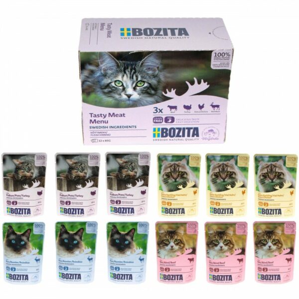 Bozita kawałki w sosie MULTIBOX Tasty Meat 12x85g