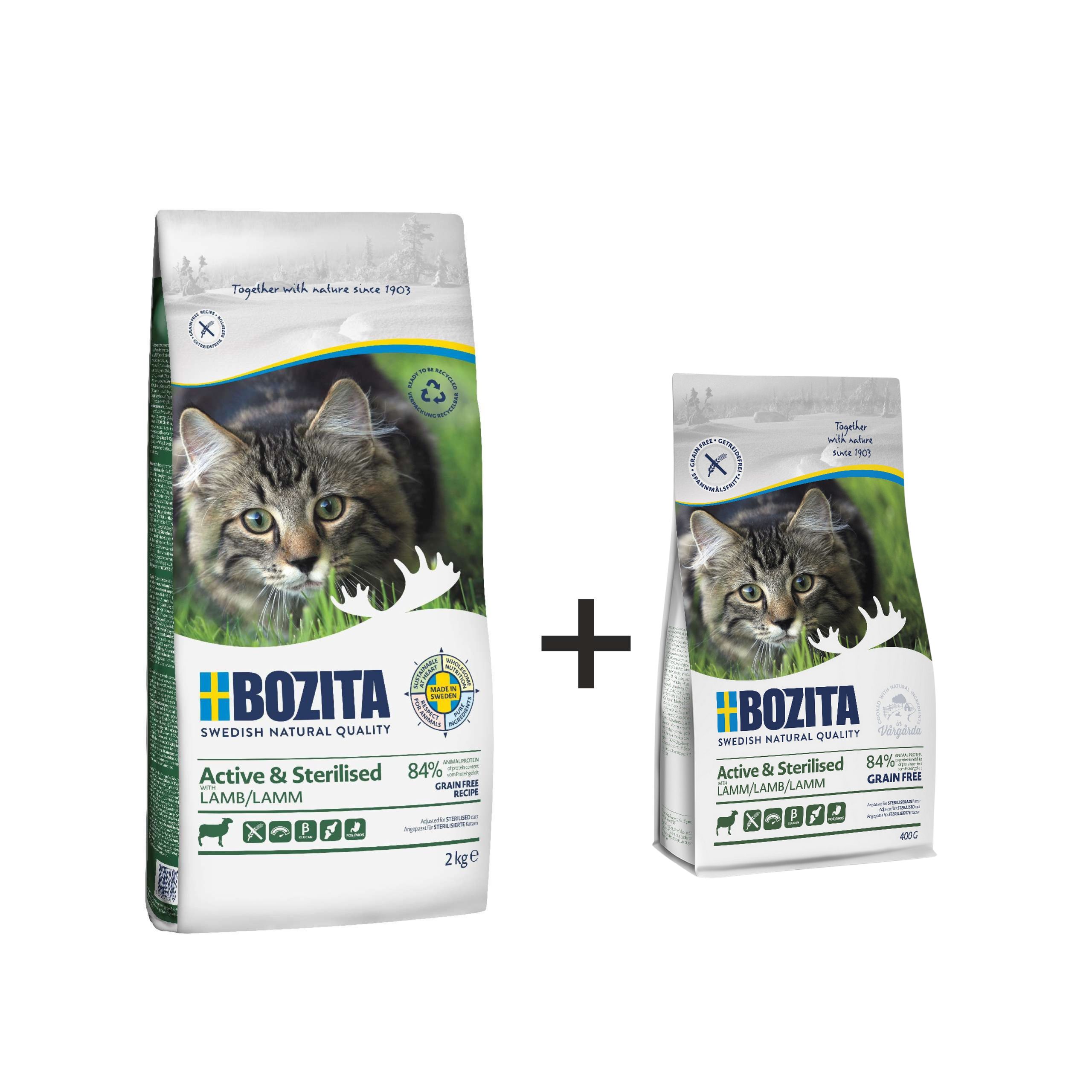 BOZITA ACTIVE & STERILISED Grain Free 2kg + 400g gratis