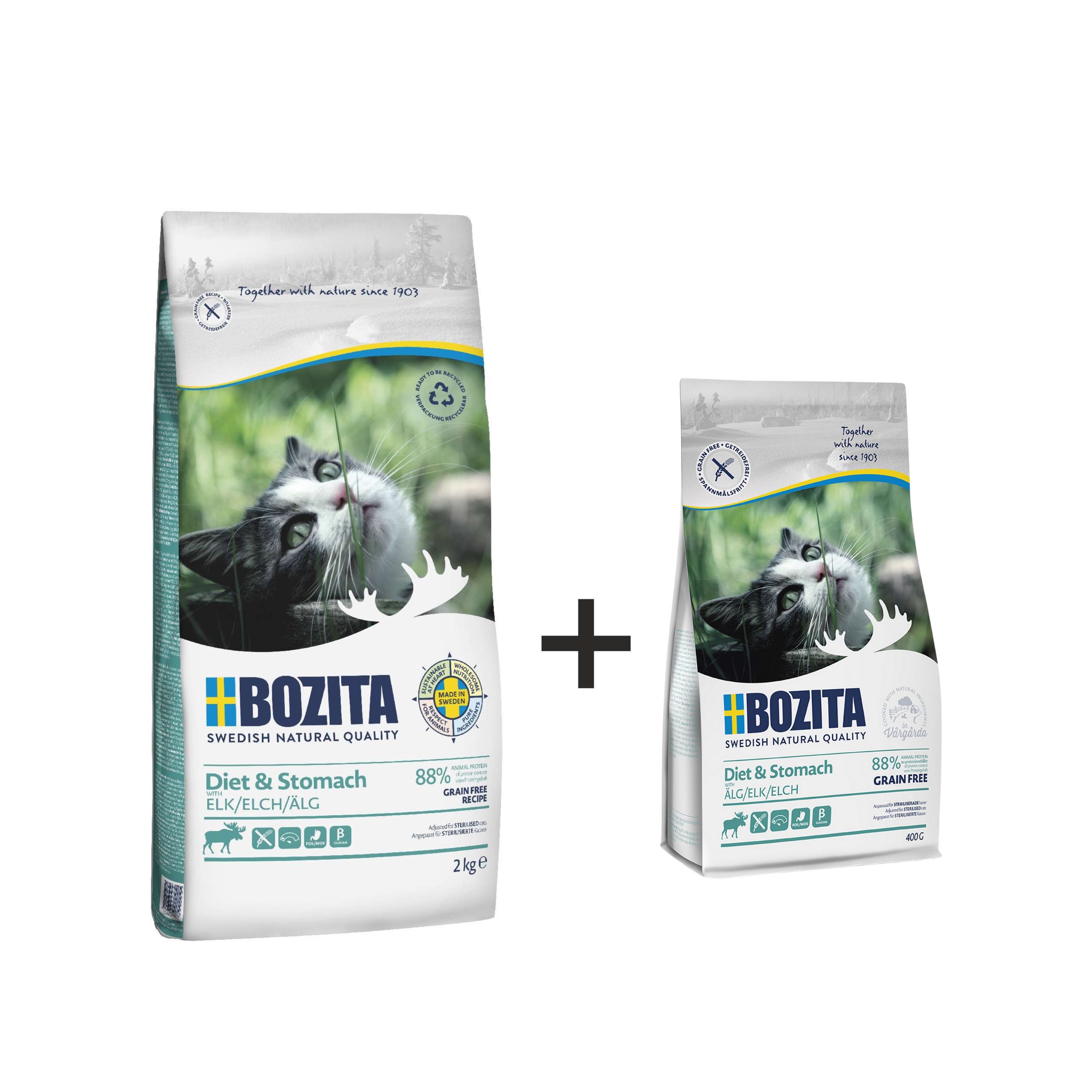 BOZITA DIET & STOMACH Grain Free 2kg + 400g gratis