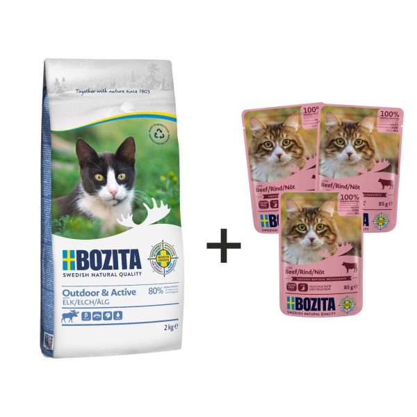 Bozita OUTDOOR & ACTIVE 2kg + 3 saszetki gratis!