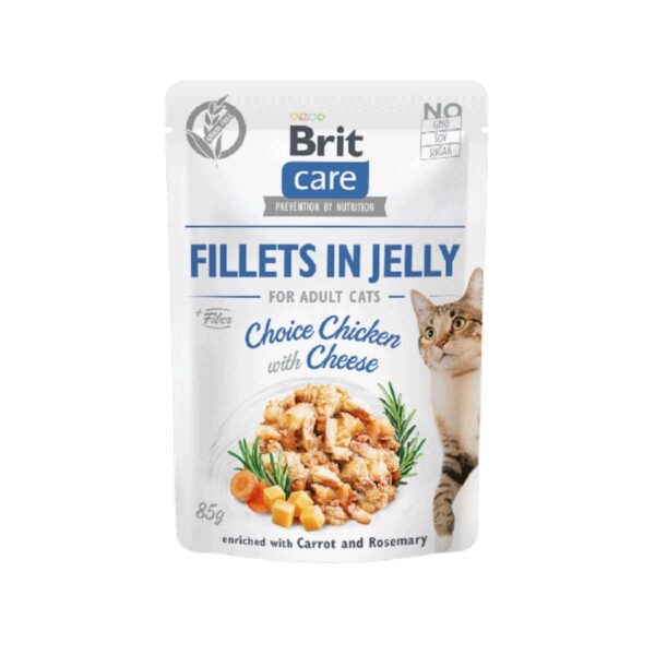 BRIT Care saszetka FILLETS IN JELLY Choice Chicken & Cheese 85g