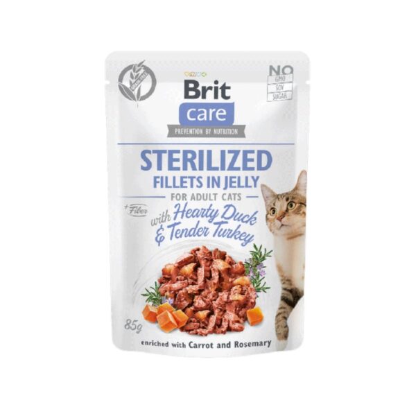 BRIT Care saszetka FILLETS IN JELLY Sterilized Duck & Turkey 85g