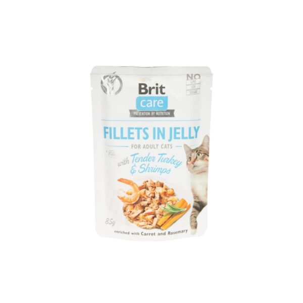 BRIT Care saszetka FILLETS IN JELLY Tender Turkey & Shrimps 85g