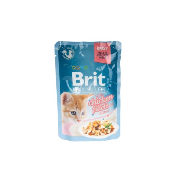 BRIT Premium saszetka FILLETS CHICKEN KITTEN w sosie 85g
