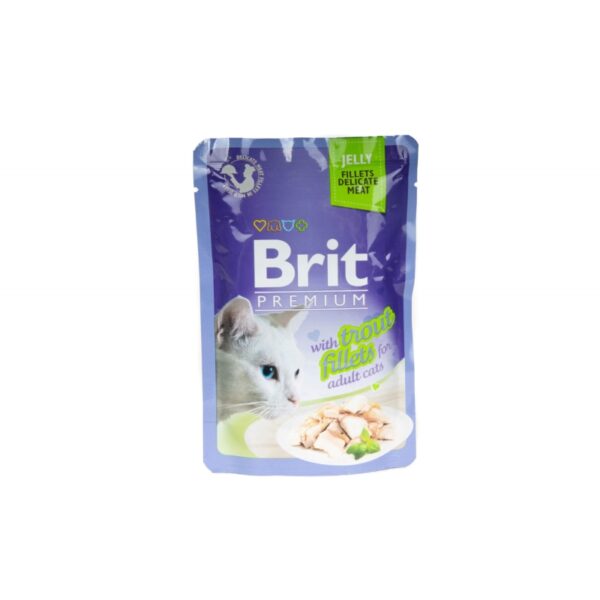 BRIT Premium saszetka FILLETS TROUT w galaretce 85g