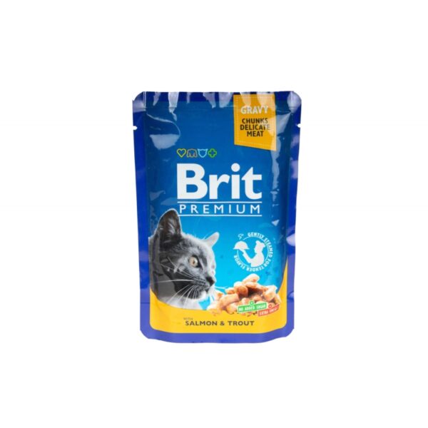 BRIT Premium saszetka SALMON & TROUT w sosie 100g