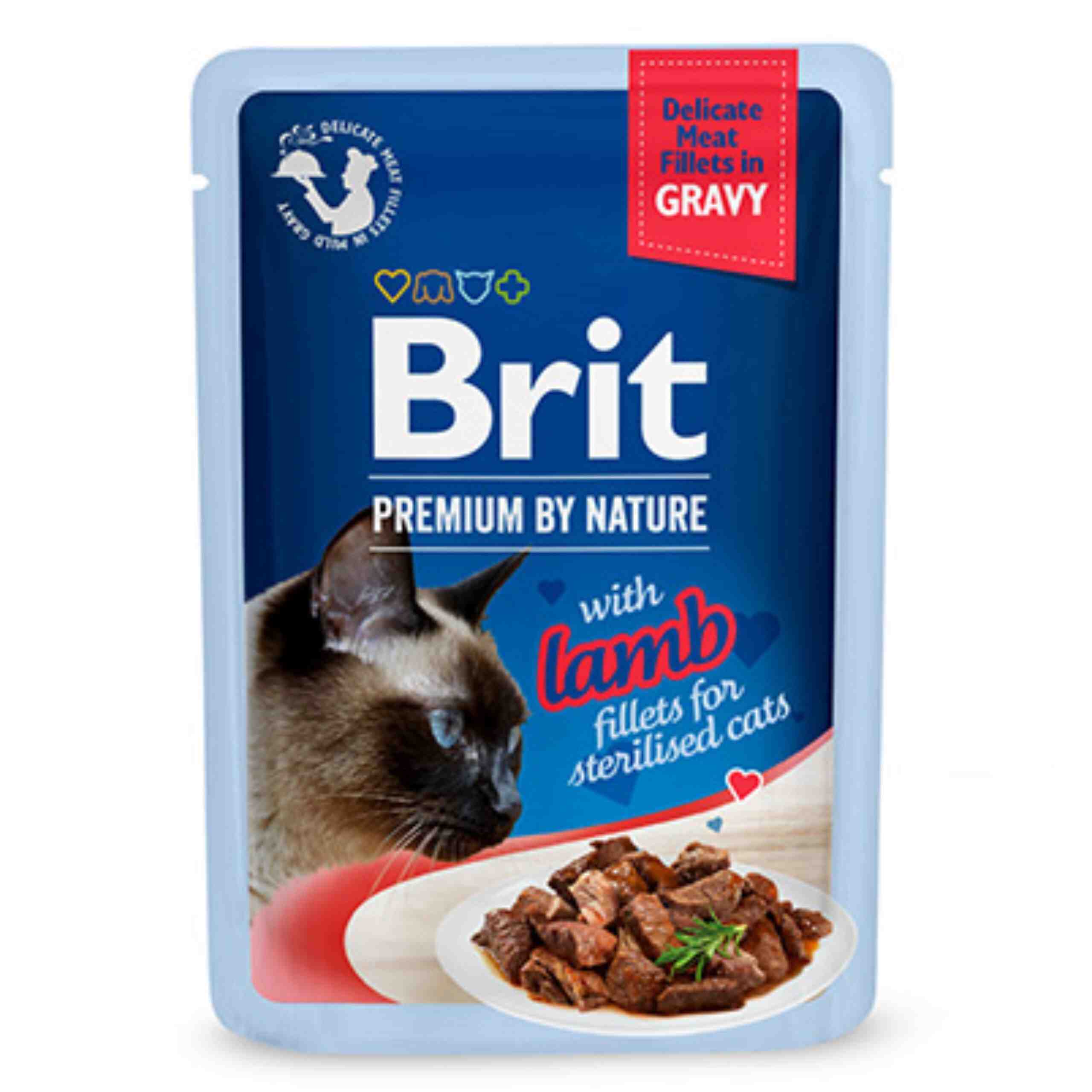 BRIT PREMIUM saszetka FILLETS IN GRAVY Sterilised Lamb 85g