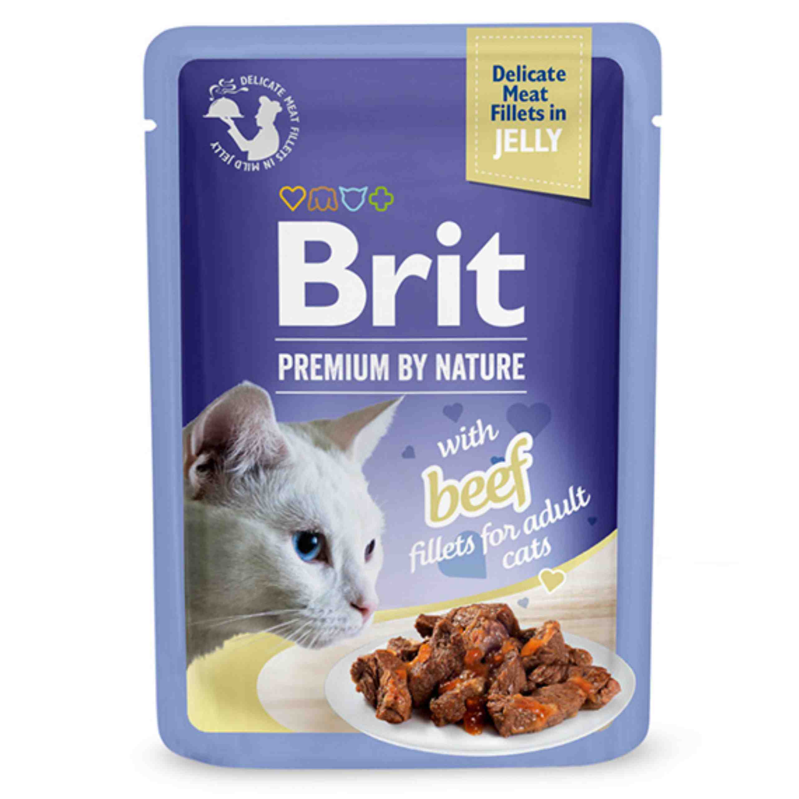 BRIT PREMIUM saszetka FILLETS IN JELLY Beef 85g