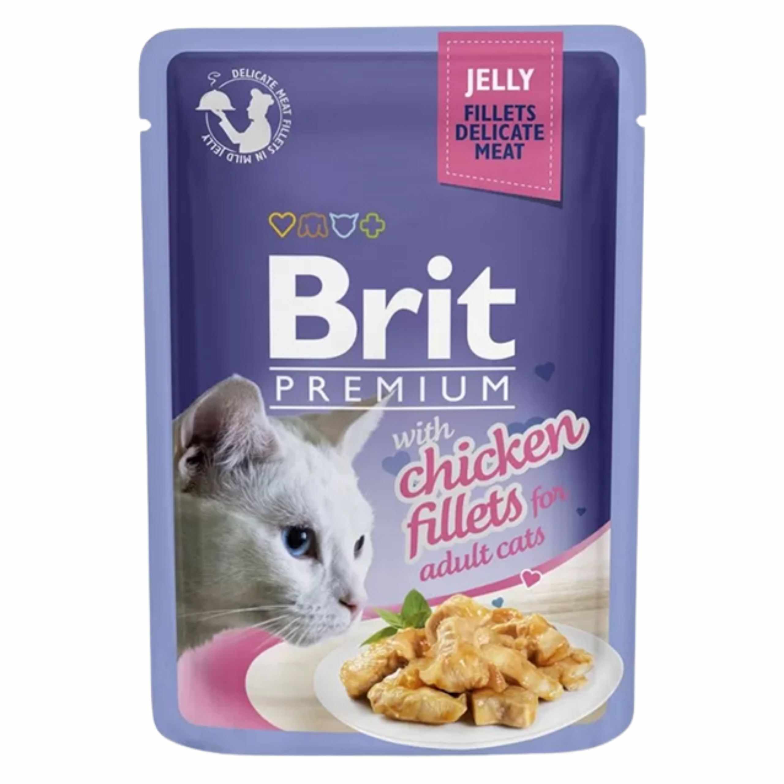 BRIT PREMIUM saszetka FILLETS IN JELLY Chicken 85g