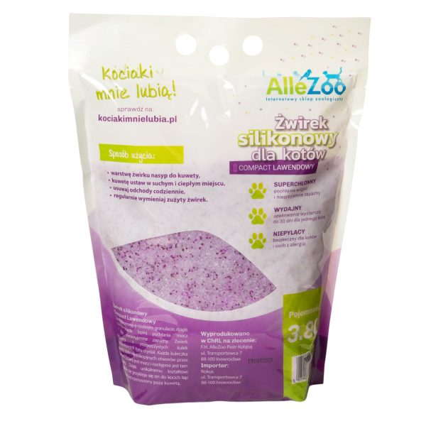 AlleZoo ŻWIREK SILIKONOWY Compact Lawendowy 3,8l - obrazek 3