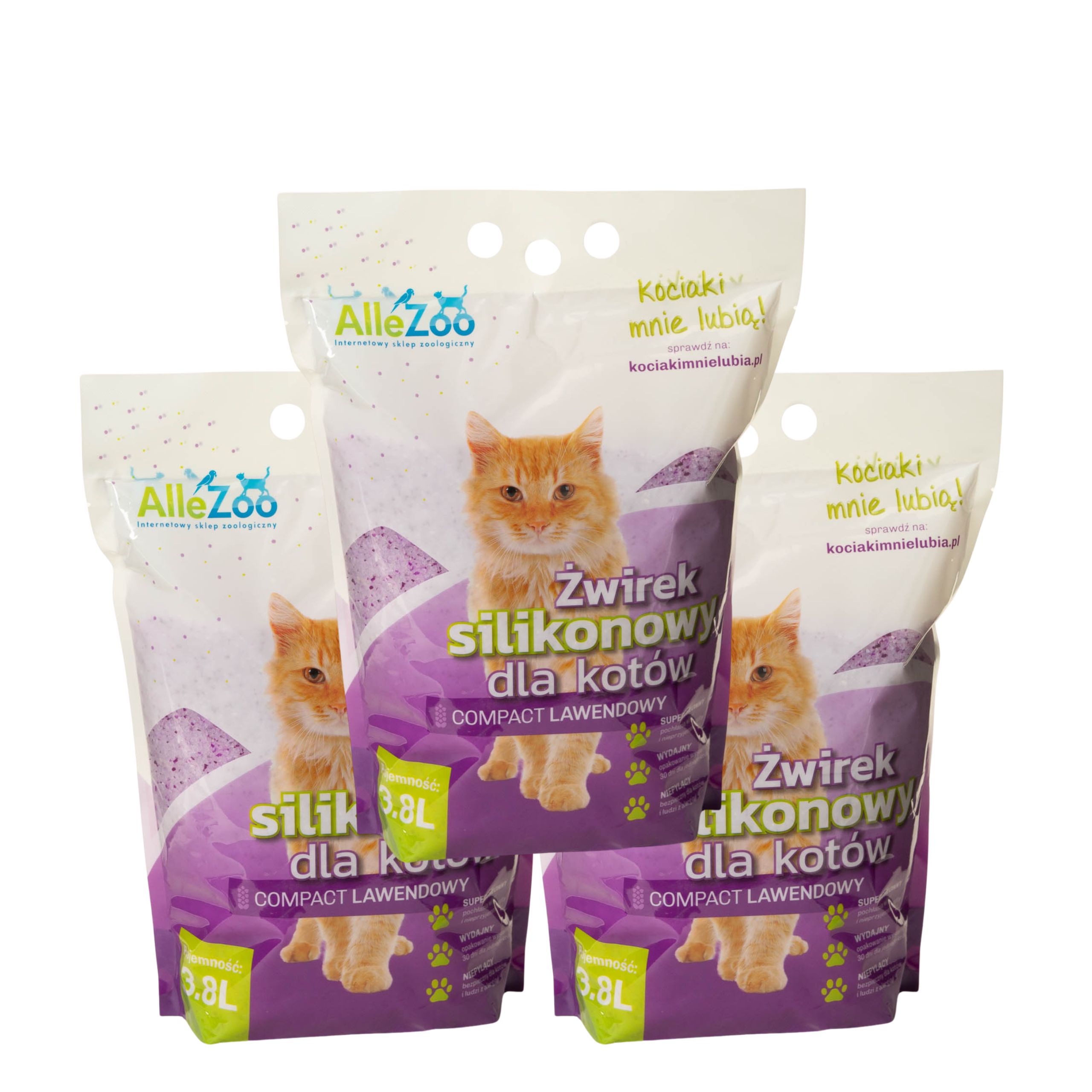 AlleZoo ŻWIREK SILIKONOWY Compact Lawendowy 3×3,8L