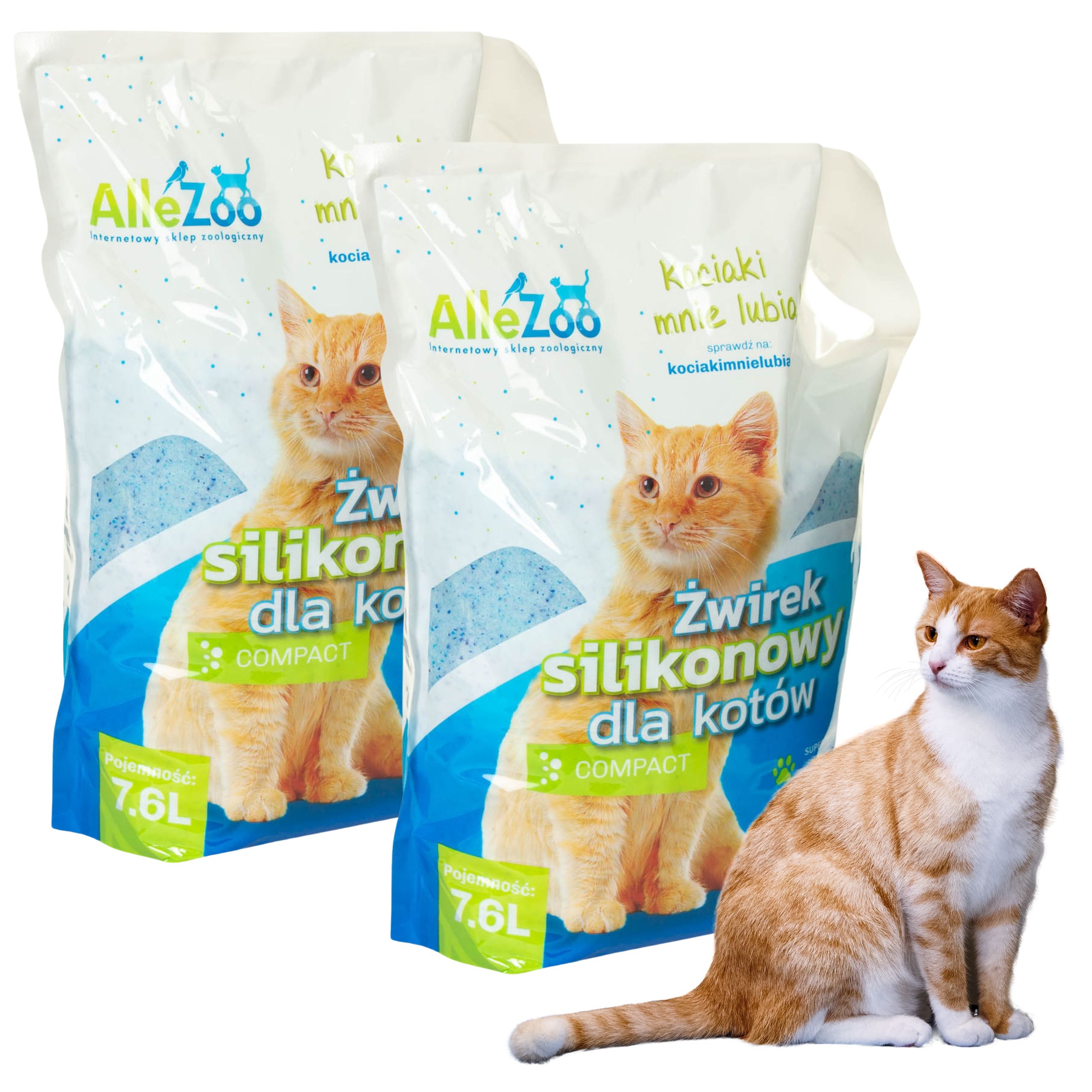 AlleZoo ŻWIREK SILIKONOWY Compact Naturalny 2×7,6l