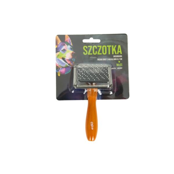 CHICO Szczotka drewniana miękki drut z kulką MINI 6,2cm
