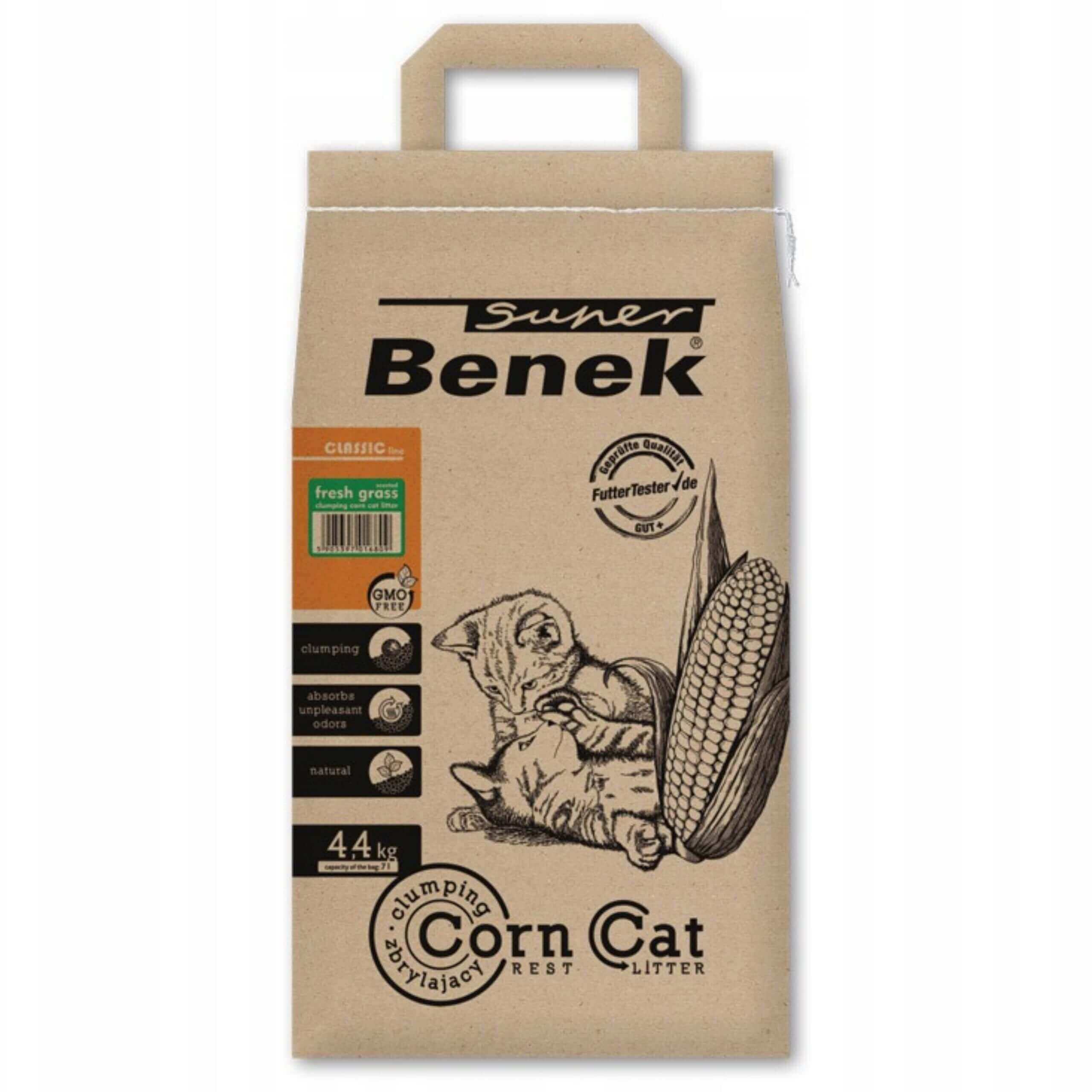 SUPER BENEK Corn Cat Classic Świeża Trawa 7L