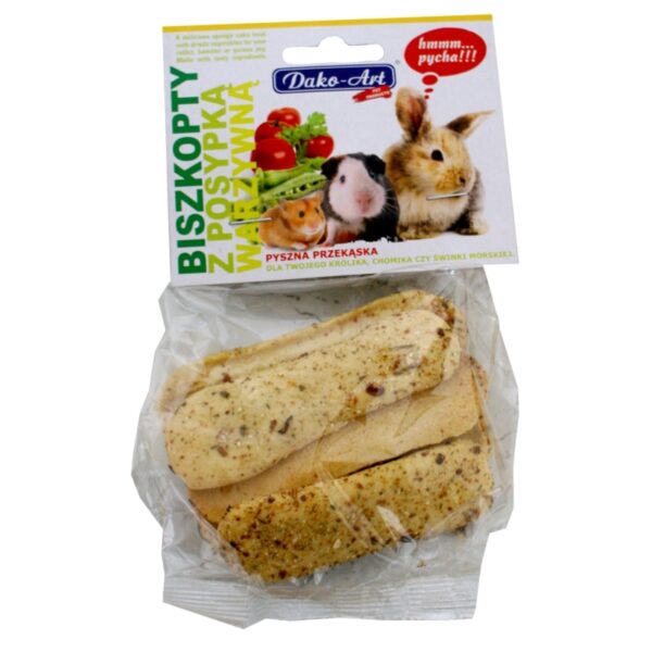 DAKO-ART BISZKOPTY dla gryzoni z posypką WARZYWNĄ zawieszka 50g