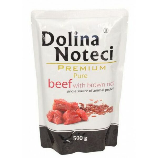 Dolina Noteci Premium ADULT PURE saszetka z WOŁOWINĄ I RYŻEM 500g