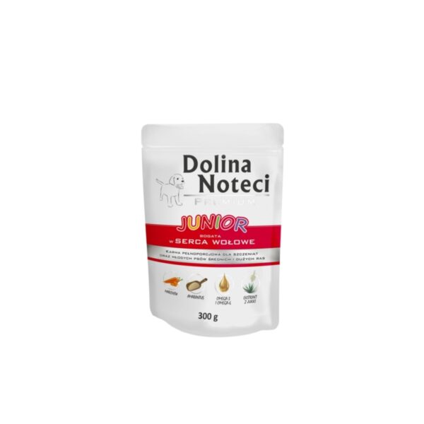 Dolina Noteci Premium JUNIOR saszetka z SERCAMI WOŁOWYMI 300g