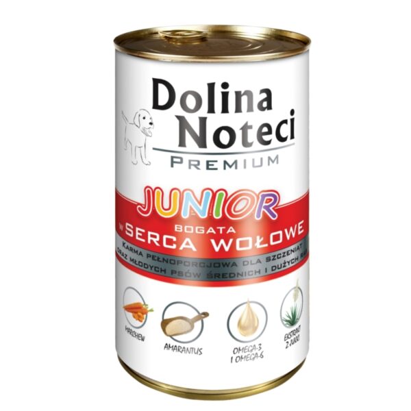 Dolina Noteci Premium JUNIOR z SERCAMI WOŁOWYMI 400g