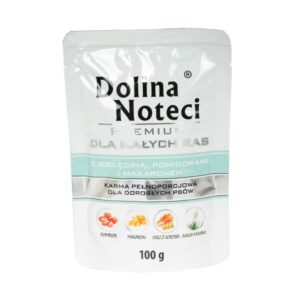 Dolina Noteci Premium MAŁE RASY ADULT z CIELĘCINĄ POMIDORAMI I MAKARONEM 100g