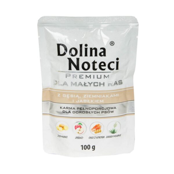 Dolina Noteci Premium MAŁE RASY ADULT z GĘSIĄ ZIEMNIAKAMI I JABŁKIEM 100g