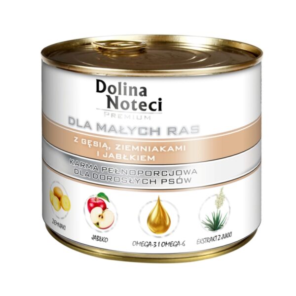 Dolina Noteci Premium MAŁE RASY ADULT z GĘSIĄ ZIEMNIAKAMI I JABŁKIEM 185g