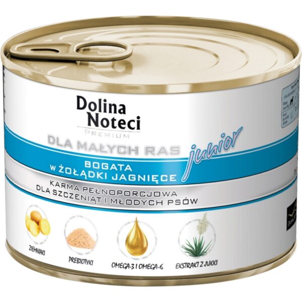 Dolina Noteci Premium MAŁE RASY JUNIOR ŻOŁĄDKI JAGNIĘCE 185g