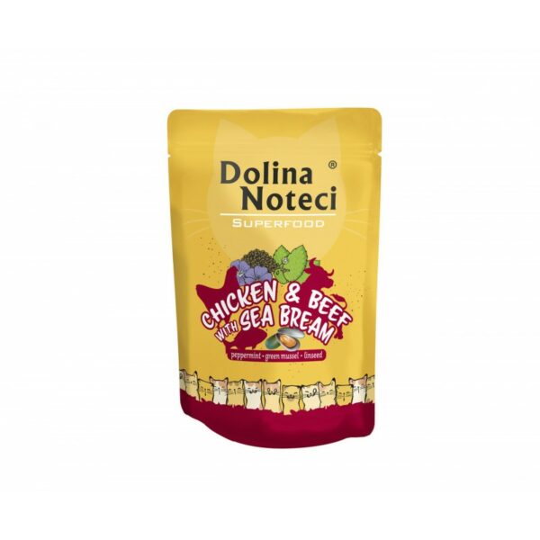 Dolina Noteci Superfood saszetka dla kota KURCZAK I WOŁOWINA Z DORADĄ 85g