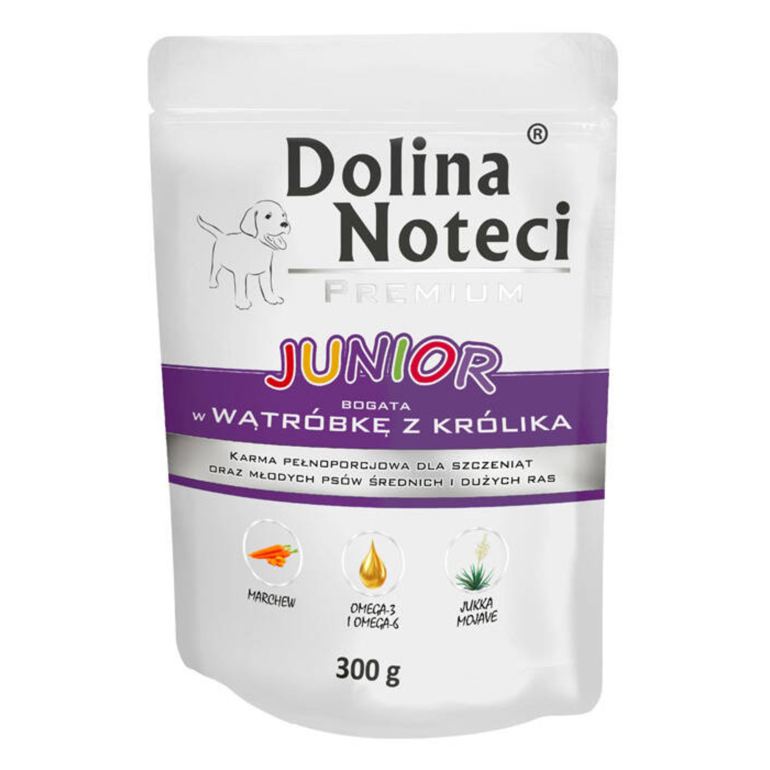 Dolina Noteci Premium JUNIOR saszetka z WĄTRÓBKĄ I KRÓLIKIEM 300g