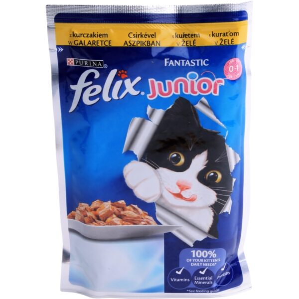 FELIX saszetka JUNIOR z kurczakiem w galaretce 100g