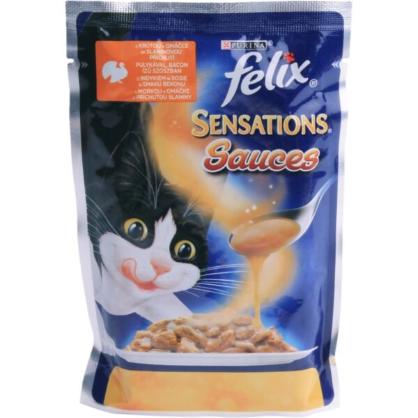FELIX saszetka Sensations INDYK w sosie bekonowym 100g