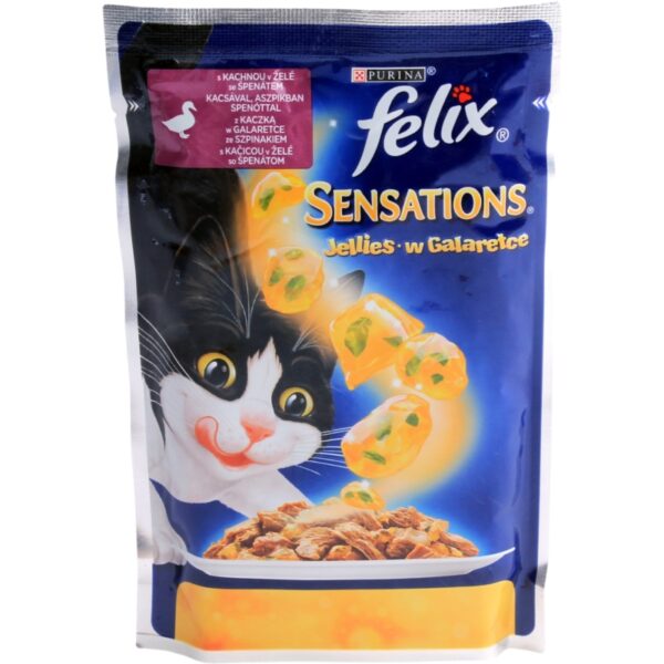 FELIX saszetka Sensations KACZKA+SZPINAK w galaretce 100g