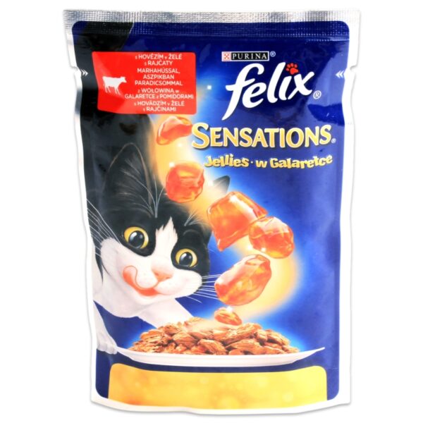 FELIX saszetka Sensations WOŁOWINA+POMIDORY w galaretce 100g